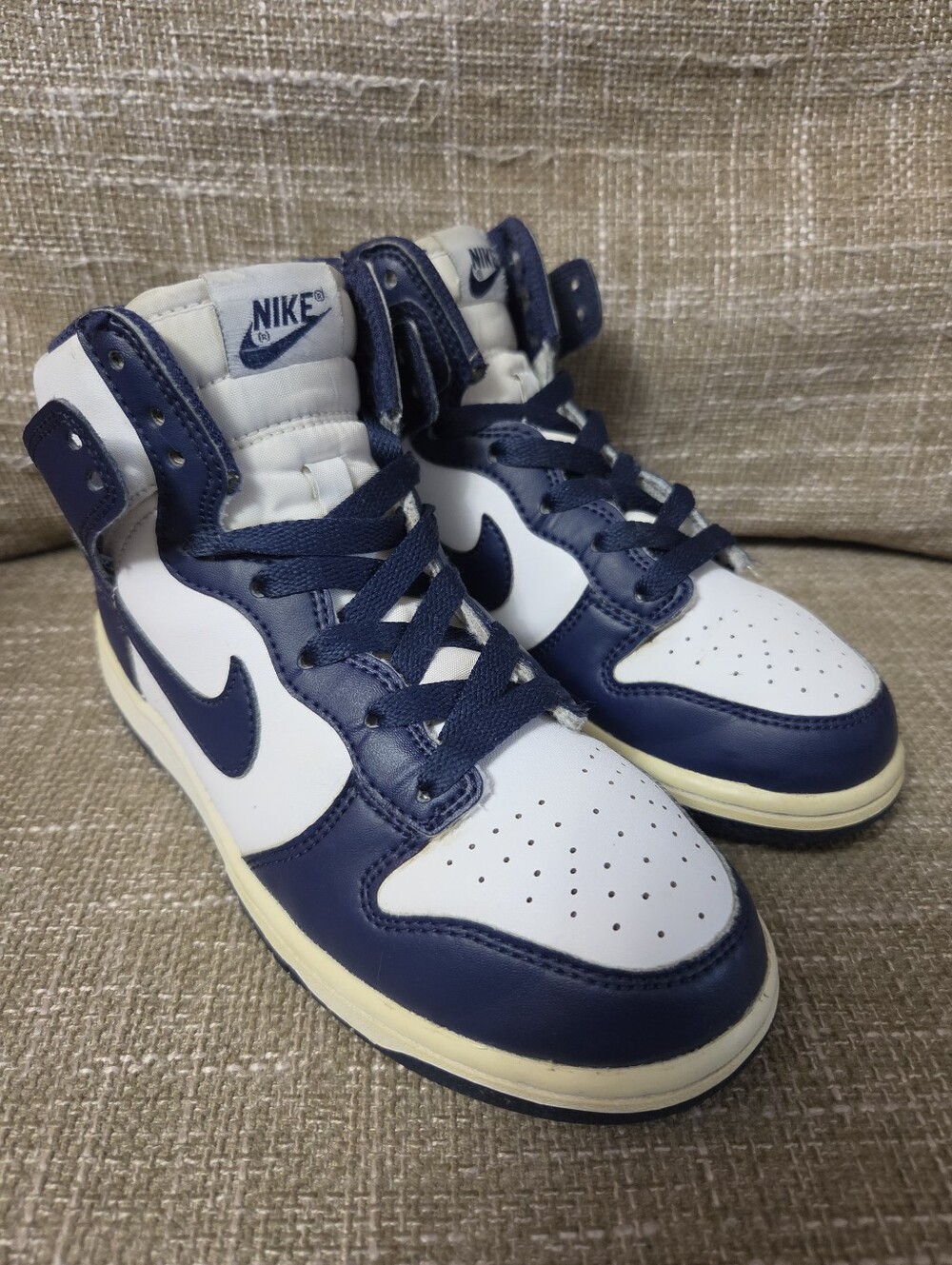 Nike Dunk High Championship Navy DD2314-104 White Midnight Navy Kids Size 2Y
